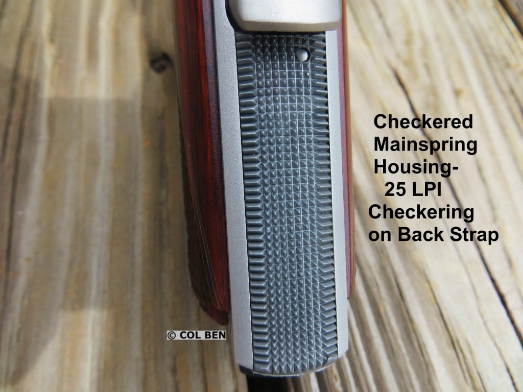 Checkered Mainspring Housing- 25 LPI Back-Strap Checkering (Front Strap is smooth)