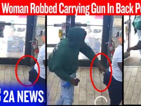 Wow, Woman Robbed Carrying Gun In Back Pocket | Caught On Video
