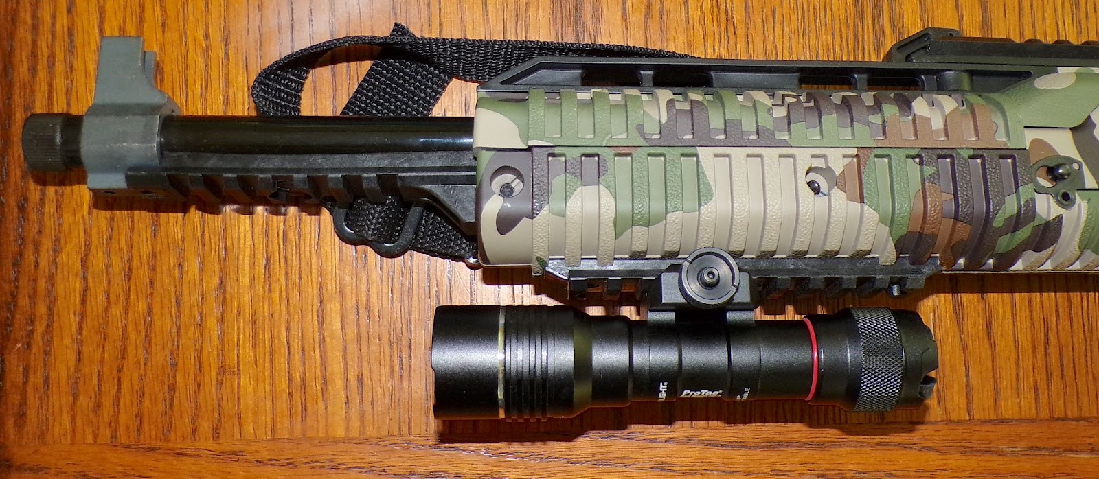 A Protac Rail Mount HP-X Pro USB light, and a Megastream USB High Output flashlight.