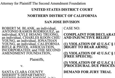 Gun Rights Groups Sue Santa Clara Over ,000 CCW Costs and Mandatory Psych Exams