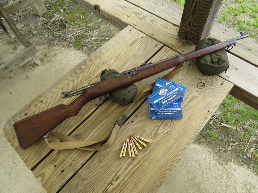 Firing the Ross MK II on the range