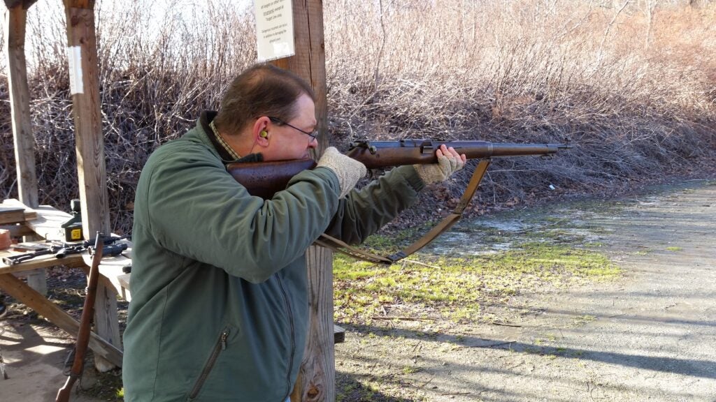 Firing the Ross MK II on the range