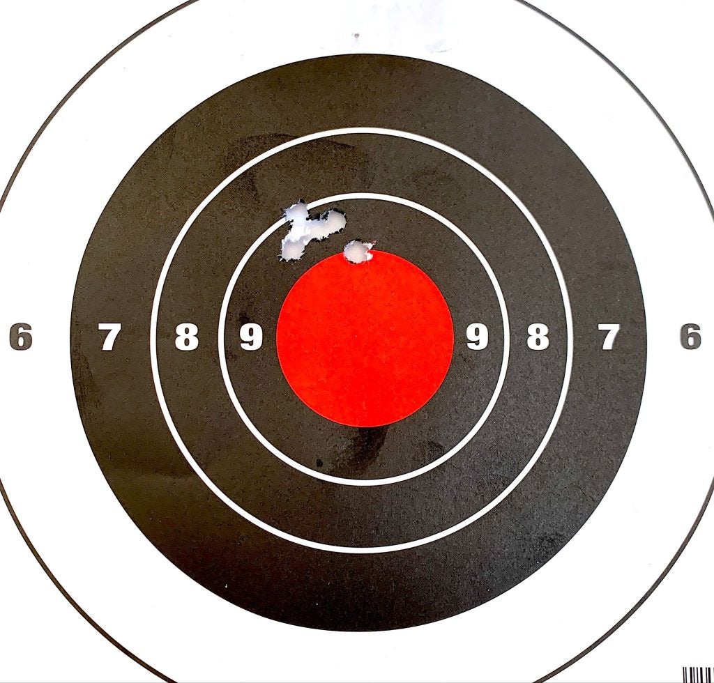 62-grain 5.56mm group fired from Ruger Harrier AR-15 at 60 yards