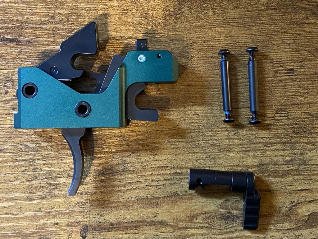 Partisan Disruptor FRT on a gunsmithing bench.