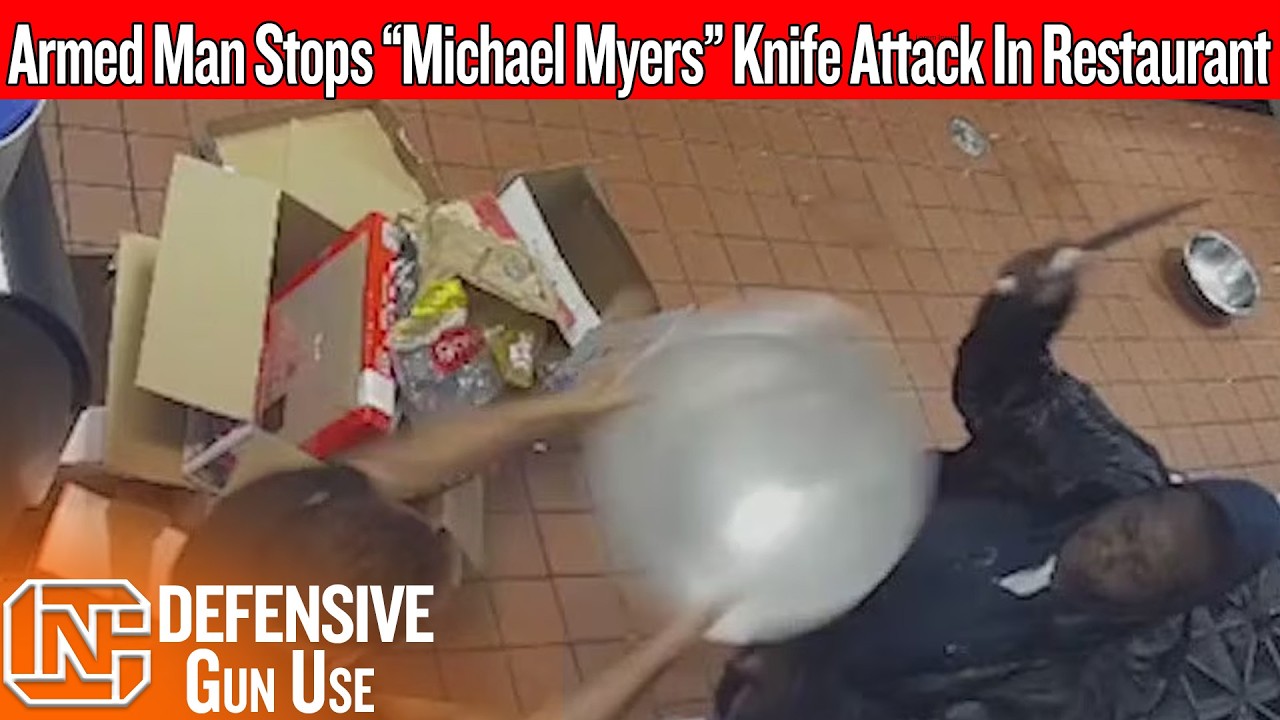 Armed Civilian Stops “Michael Myers” Knife Attack In Restaurant